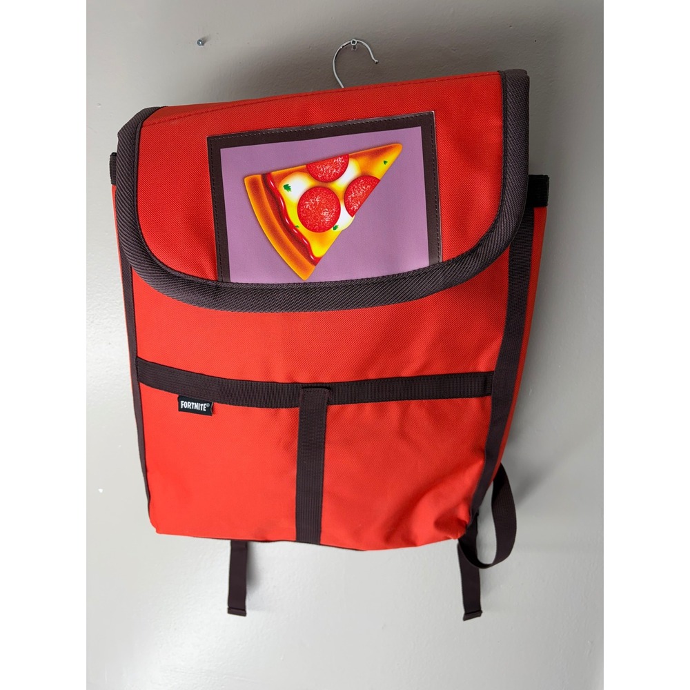 Fortnite Petes Pizza Pit Backpack Red Canvas Pizza Slice Graphic Bag